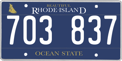 RI license plate 703837