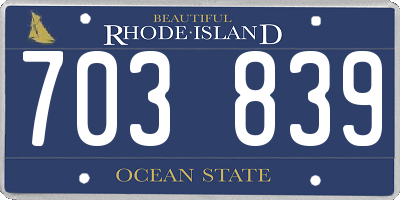 RI license plate 703839