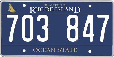RI license plate 703847