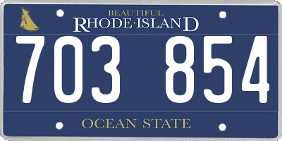 RI license plate 703854