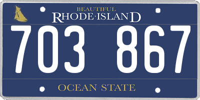 RI license plate 703867