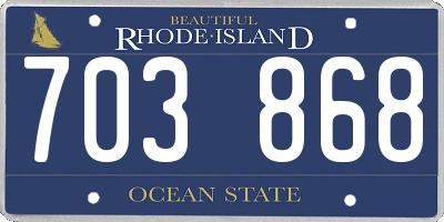 RI license plate 703868