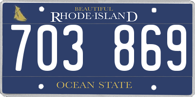 RI license plate 703869