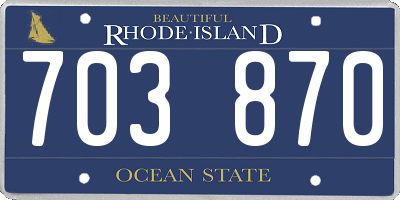 RI license plate 703870