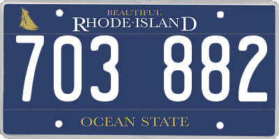 RI license plate 703882