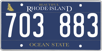 RI license plate 703883