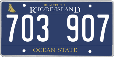 RI license plate 703907