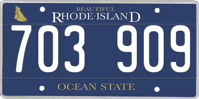 RI license plate 703909
