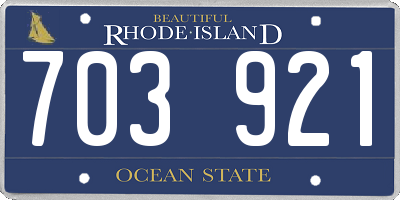 RI license plate 703921