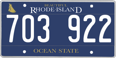 RI license plate 703922
