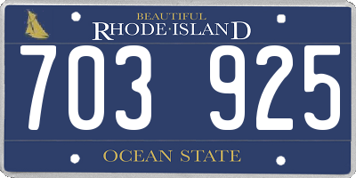 RI license plate 703925