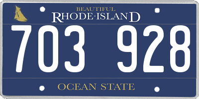 RI license plate 703928