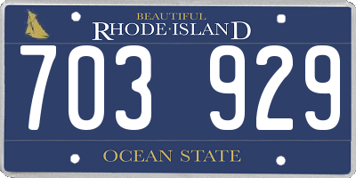 RI license plate 703929