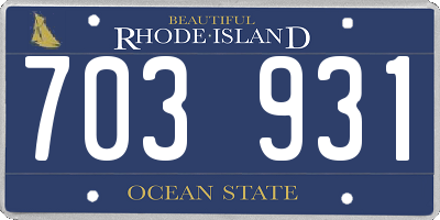 RI license plate 703931