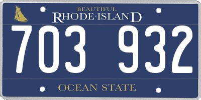 RI license plate 703932