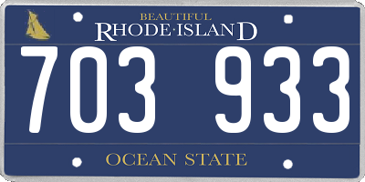 RI license plate 703933