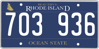 RI license plate 703936