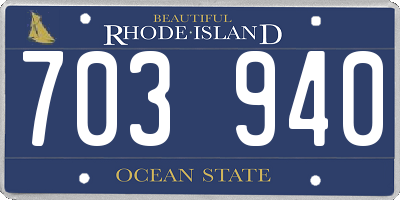 RI license plate 703940