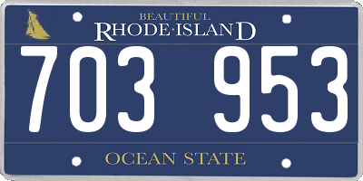 RI license plate 703953