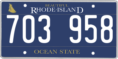 RI license plate 703958