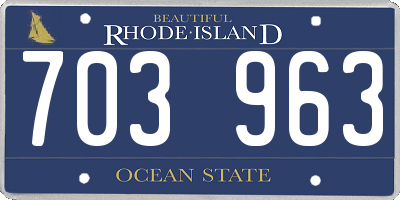 RI license plate 703963