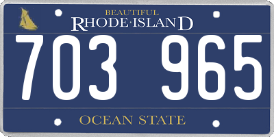 RI license plate 703965