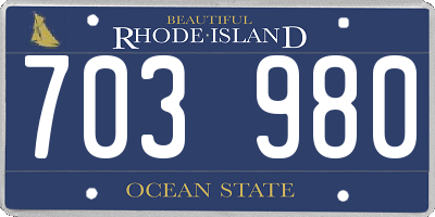 RI license plate 703980
