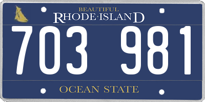 RI license plate 703981