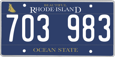 RI license plate 703983