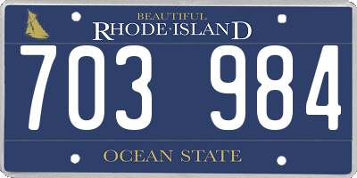 RI license plate 703984