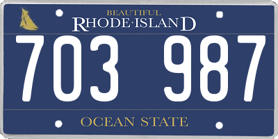 RI license plate 703987