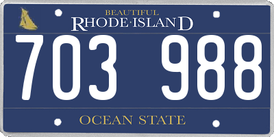 RI license plate 703988
