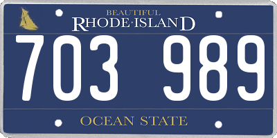 RI license plate 703989