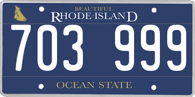 RI license plate 703999