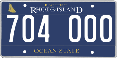 RI license plate 704000