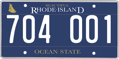 RI license plate 704001