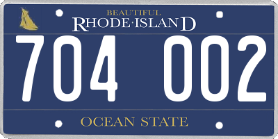 RI license plate 704002