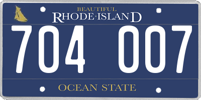 RI license plate 704007