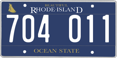 RI license plate 704011