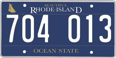 RI license plate 704013
