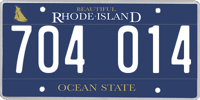 RI license plate 704014