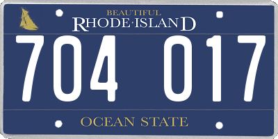 RI license plate 704017