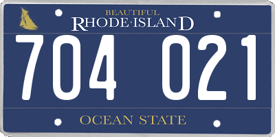 RI license plate 704021