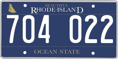RI license plate 704022