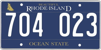 RI license plate 704023