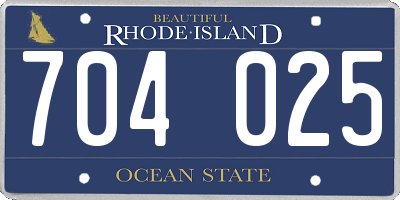 RI license plate 704025