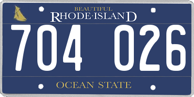 RI license plate 704026