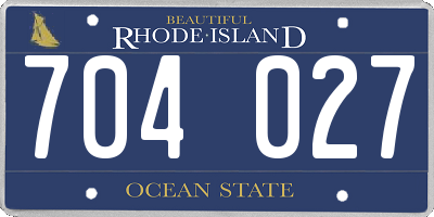RI license plate 704027