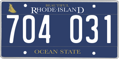 RI license plate 704031