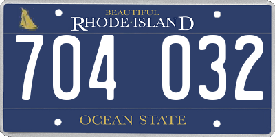 RI license plate 704032